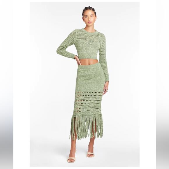 Amanda Uprichard Green JAYLA KNIT SET Size Extra Small XS
